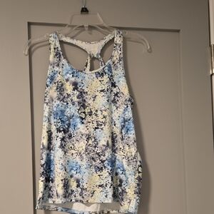 Abercrombie & Fitch Blue and White Floral Tank Top